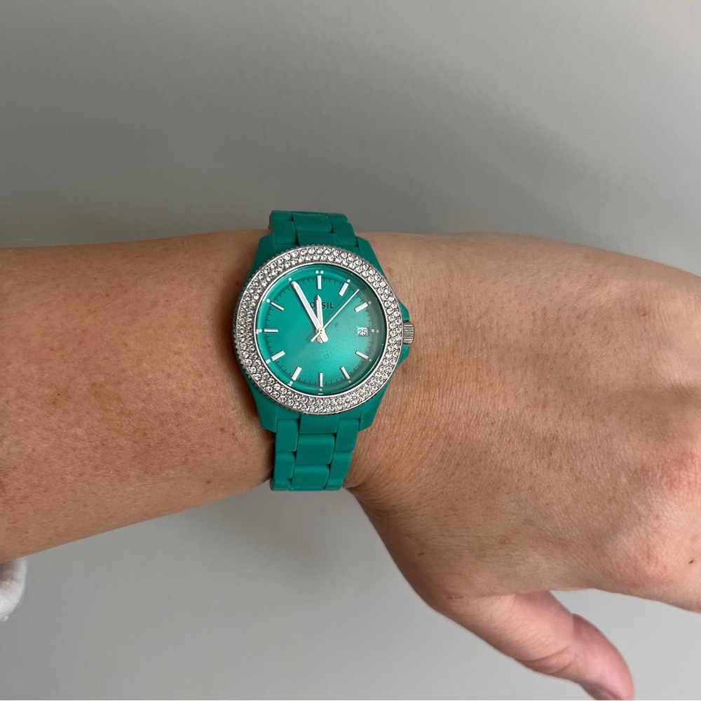 Ladies Fossil Cecil Watch Green Stainless